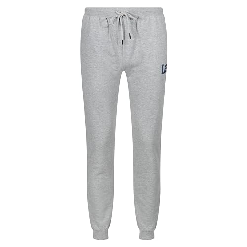 Lee Herren Men’s Lounge Pants In Grey 100% Cotton, Standard Fit Loungewear Casual Pants, Grey Marl, von Lee