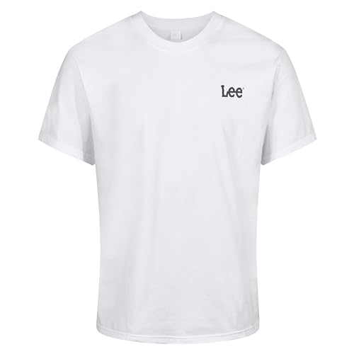 Lee Herren Mens Cotton T Shirt Standard Fit T-Shirt, White, von Lee