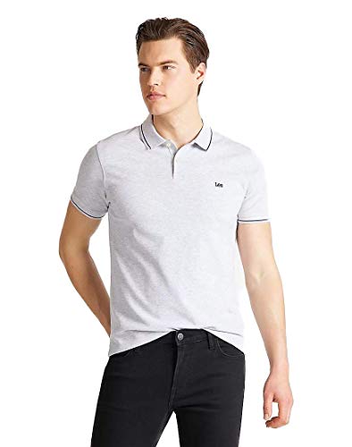 Lee Herren PIQUE POLO T-shirt, Ecru (Sharp Grey Mele 03), X-Large von Lee