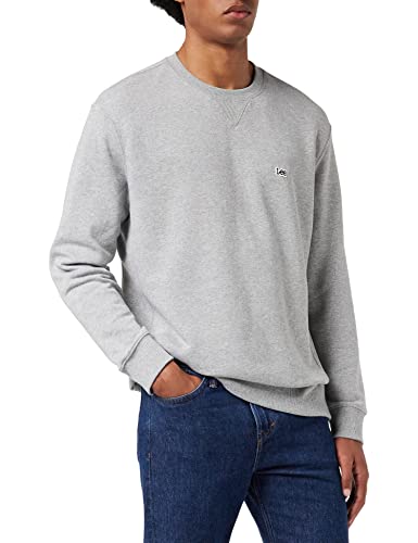 Lee Herren Plain Crew Sweatshirt, Grau (Grey Mele Mp), X-Large von Lee