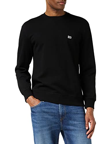Lee Herren Plain Crew Black Sweatshirt, Schwarz (Black 01), XL EU von Lee