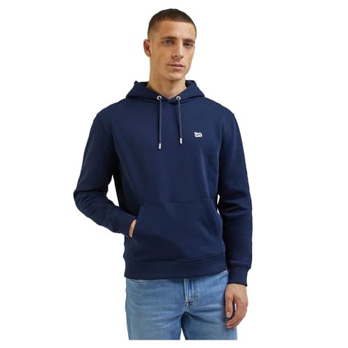 Lee Herren Plain Hoodie Sweatshirt, Blau, L EU von Lee