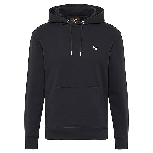 Lee Herren Plain Hoodie Sweatshirt, Schwarz, L EU von Lee