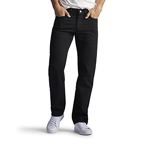 Lee Herren Regular Fit Straight Leg Jeans, Doppel schwarz, 40W / 36L von Lee