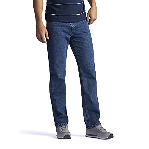 Lee Herren Regular Fit Straight Leg Jeans, Medium Stone, 30W / 36L von Lee