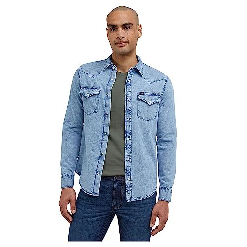 Lee Herren Regular Western Shirt, Blau, S EU von Lee