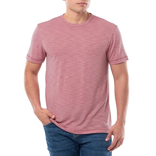 Lee Herren Schnell Trocknendes Kurzarm T-Shirt, Antik Blush meliert, XL von Lee