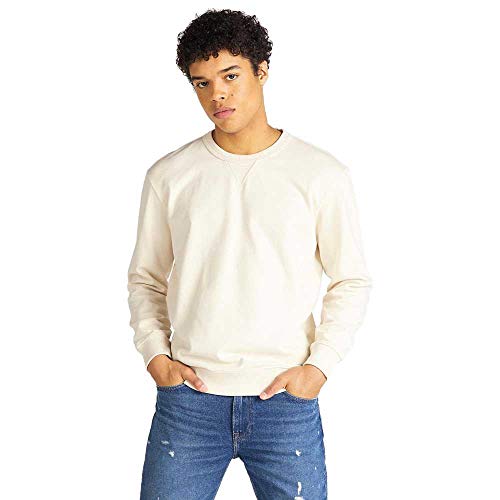 Lee Herren Sustainable Crew SWS Sweatshirt, Beige (Ecru Mele 48), Large (Herstellergröße: L) von Lee