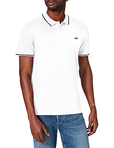 Lee Herren T-Shirt Pique Polo, Weiß (Bright White Lj), X-Large von Lee
