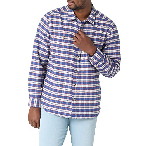 Lee Herren Workwear, lockere Passform, Lange Ärmel, Overshirt Hemd mit Button-Down-Kragen, Blaues Karomuster (Flanell), X-Groß von Lee
