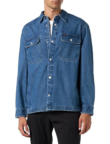 Lee Herren Workwear Overshirt Shirt, Blau, XL EU von Lee