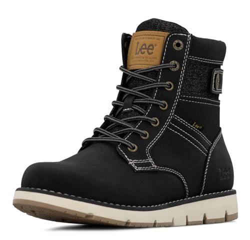 Lee Hudson Chukka Boot für Herren, Schwarz/Schwarz Denim, 44 EU von Lee