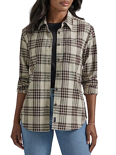 Lee Legendäres Langarm-Allzweck Button-Down-Shirt für Damen, Ruby Cocoa Graphic Plaid, Mittel von Lee