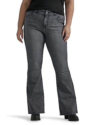 Lee Legendary Mid Rise Flare Jeans für Damen, Übergröße, Blurred Darks, 50 Mehr von Lee