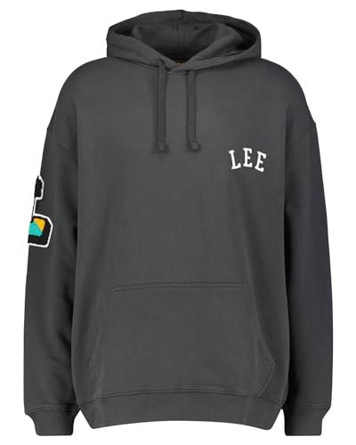 Lee Men's Applique Hoodie Hooded Sweatshirt, Washed Black, X-Large von Lee