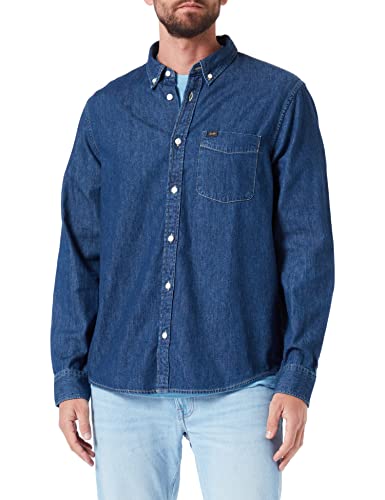 Lee Men's Button DOWN Shirt, MID Stone, Medium von Lee