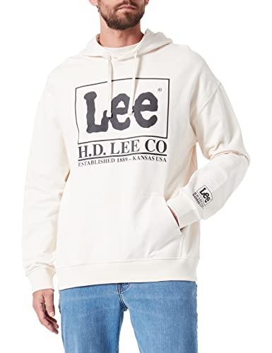 Lee Men's Loose Logo Hoodie Hooded Sweatshirt, Ecru, X-Large von Lee