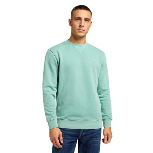 Lee Men's Plain Crew SWS Sweatshirt, Intuition Grey, L von Lee