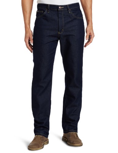 Lee Men's Regular Fit Straight Leg Jean, Deep Indigo Stretch, 34W x 36L von Lee