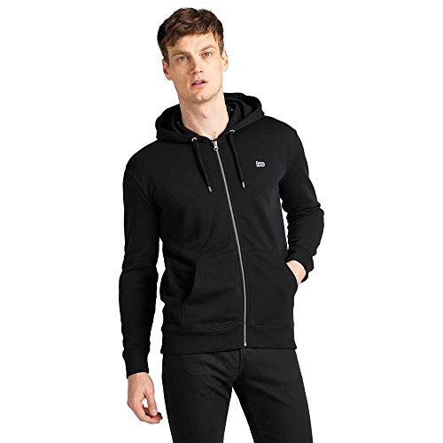 Lee Mens Basic Zip THROUH Hoodie Hooded Sweatshirt, Schwarz, 4XL von Lee