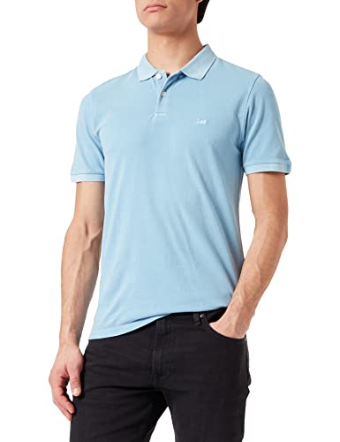 Lee Mens Garment DYE Polo T-Shirt, Ice Blue, M von Lee