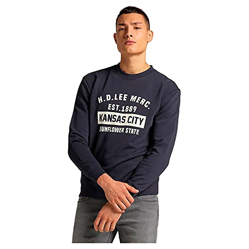 Lee Mens HD MERC Sweatshirts, Washed Navy, L von Lee