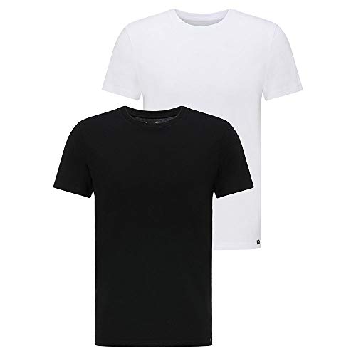 Lee Mens Twin Pack Crew Black White T-Shirts, S von Lee