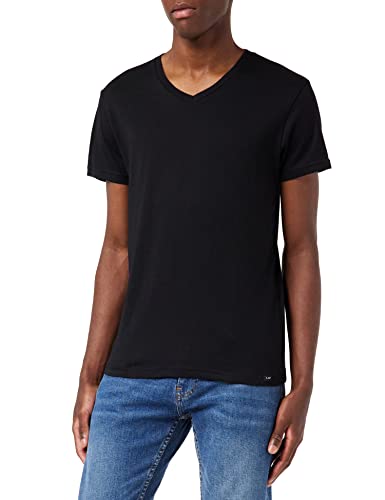 Lee Mens Twin Pack V Neck Black White T-Shirt, XXL von Lee