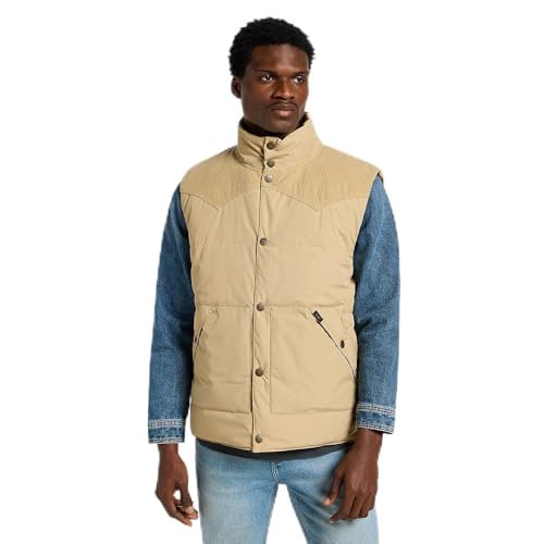 Lee Men's Reversible Western Puffer Jacket, Sand, S Lee Men's Reversible Western Puffer Jacket, Sand, S von Lee