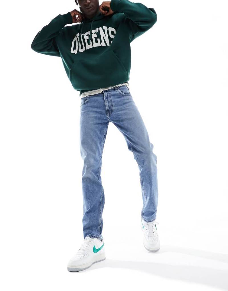 Lee - Rider - Schmal geschnittene Jeans in heller Downtown-Waschung-Blau von Lee