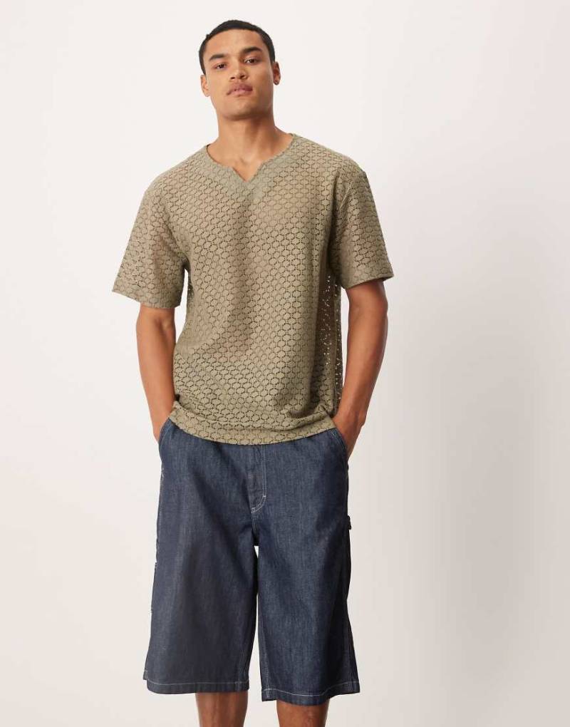 Lee - Skater-Jeansshorts im Workwear-Carpenter-Stil in dunkler Waschung-Blau von Lee