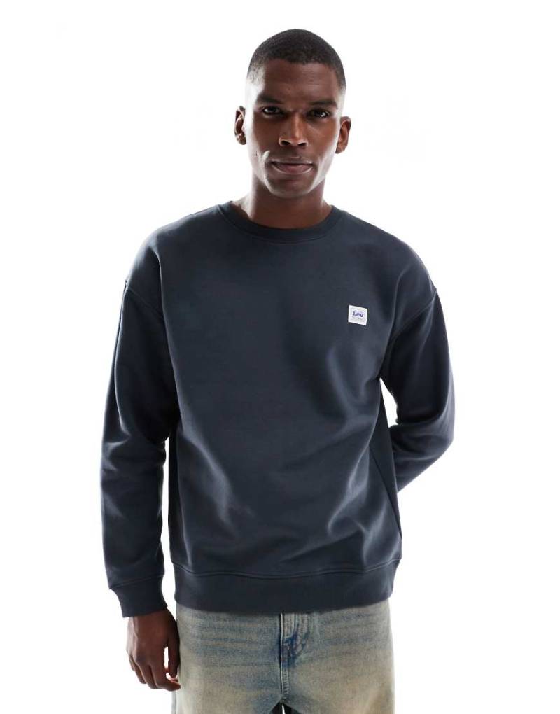 Lee - Sweatshirt in verwaschenem Schwarz mit „Workwear"-Etikett von Lee