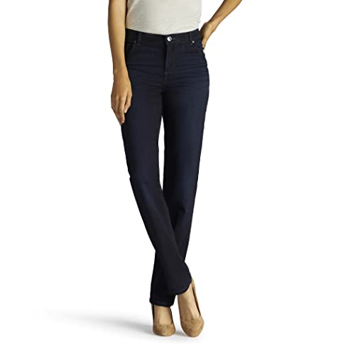 Lee Uniforms Damen Petite Relaxed Fit Straight Leg Jeans, Niagara Blau, 50 Zierlich von Lee