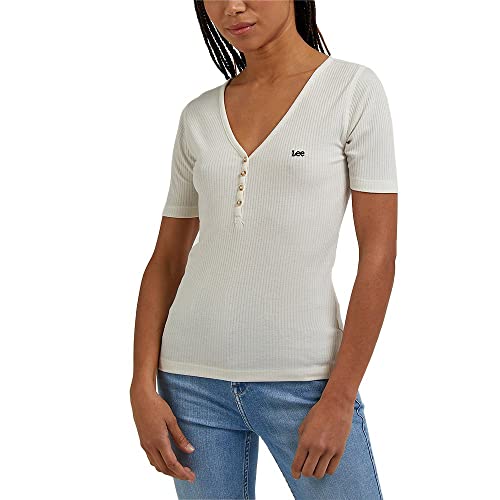 Lee Women's SS Henley T-Shirt, Ecru, X-Small von Lee