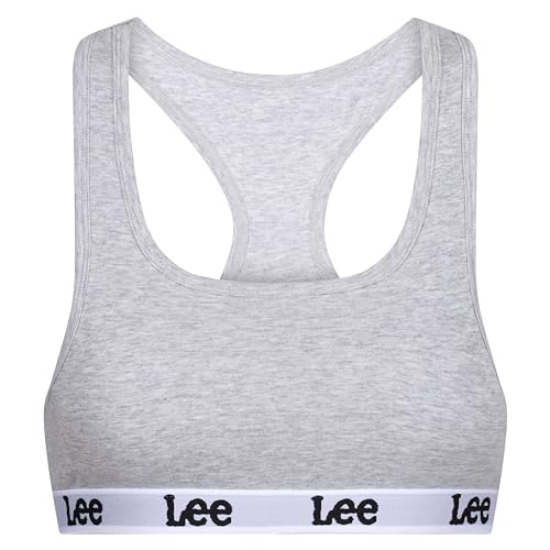 Lee Women's Womens Crop Top with Racerback Style Training Bra, Grey Marl, Large von Lee