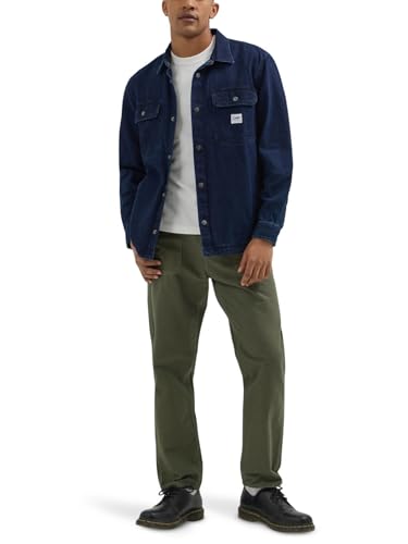 Lee Workwear Relaxed Fit Overshirt, Schweres Gewicht, mittlere getragene Waschung, L von Lee