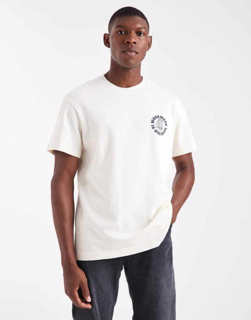 Lee - Workwear-T-Shirt in Ecru mit Logo-Weiß von Lee