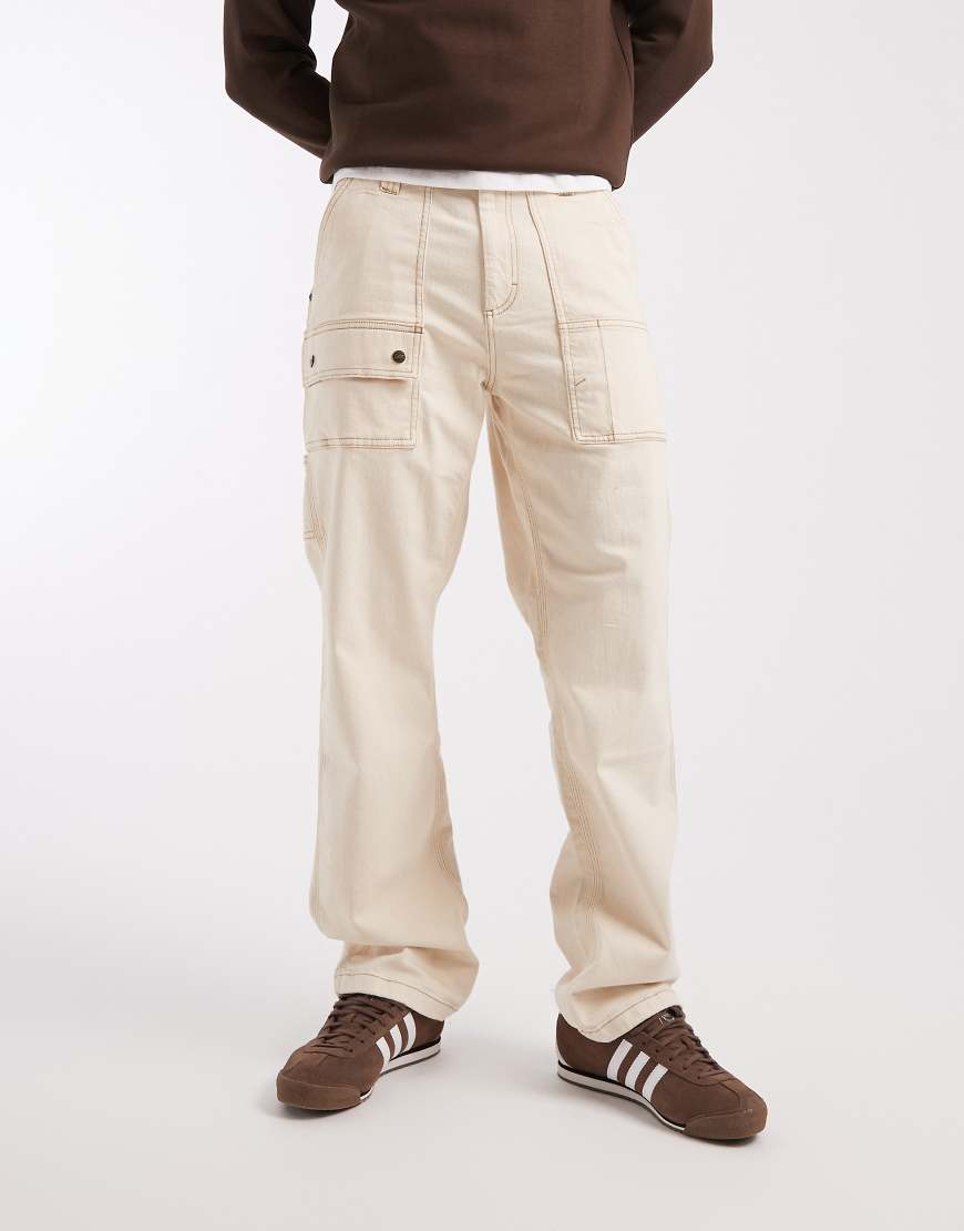 Lee x Crayola - Lockere, gerade geschnittene Carpenter-Hose in Ecru, Kombiteil-Weiß von Lee