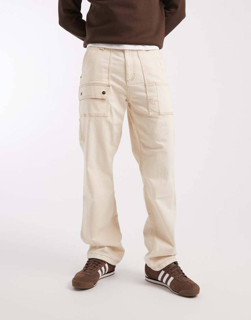 Lee x Crayola - Lockere, gerade geschnittene Carpenter-Hose in Ecru, Kombiteil-Weiß von Lee