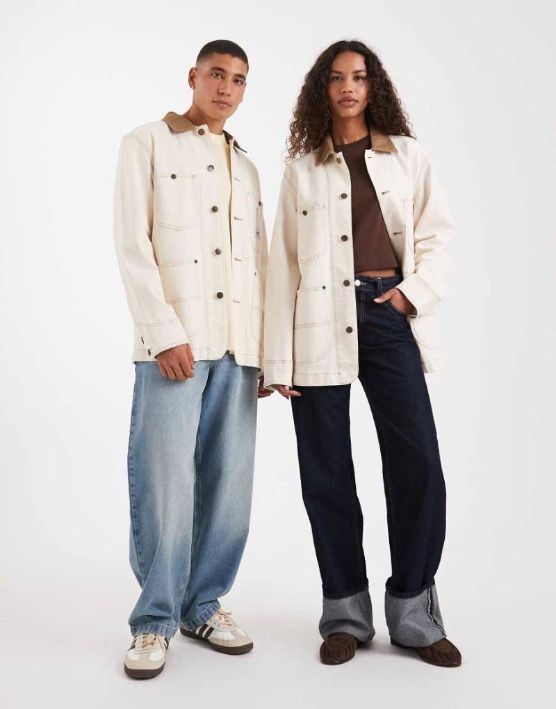 Lee x Crayola - Unisex-Chore-Jacke in Ecru im klassischen Stil, Kombiteil-Weiß von Lee