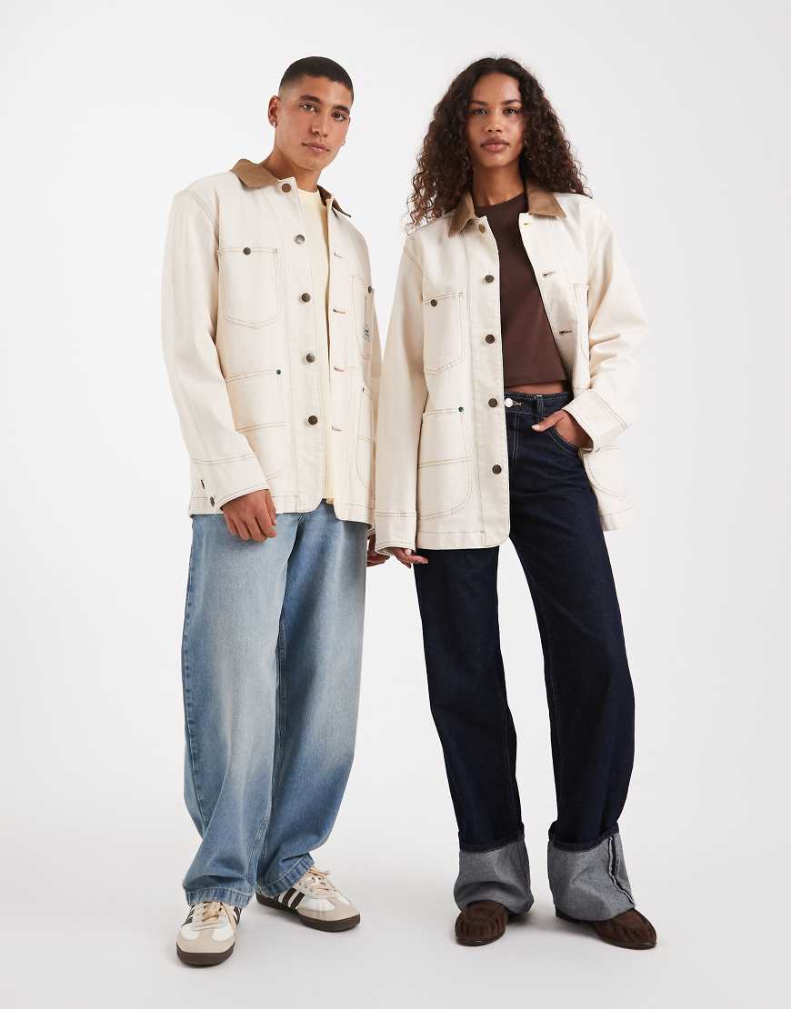 Lee x Crayola - Unisex-Chore-Jacke in Ecru im klassischen Stil, Kombiteil-Weiß von Lee