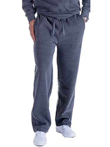 Herren Sweatpants Athletic Beinöffnung Fleece Jogger Hose mit Taschen - Grau - XX-Large von LeeHanTon