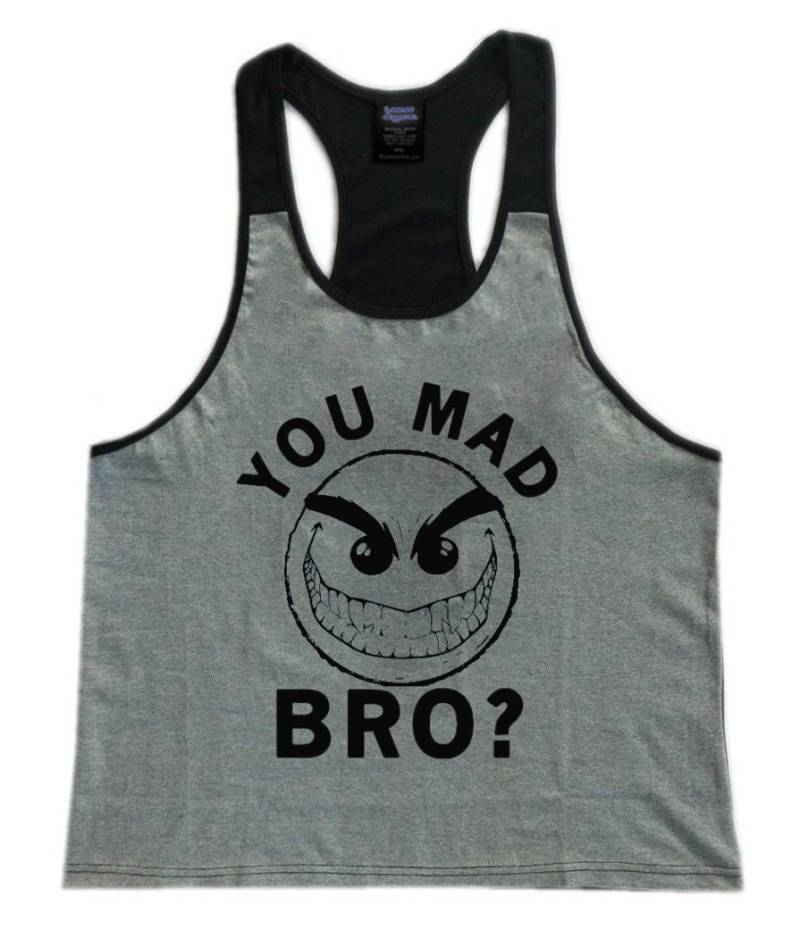 You Mad Bro Herren Workout Gym Stringer Tank Top von LeeNeeMeeNee