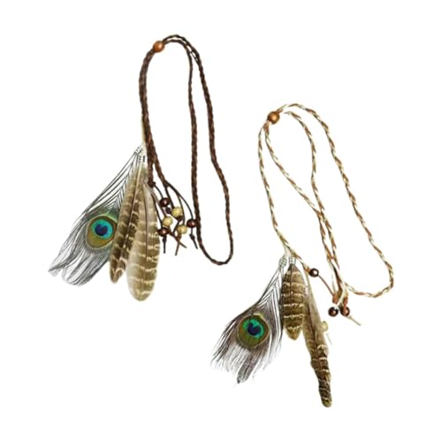 LeeQinersw 2x Feder Kopfschmuck Professionelle Geschenke Stilvolle Vielseitige Reise Kopfstück von LeeQinersw