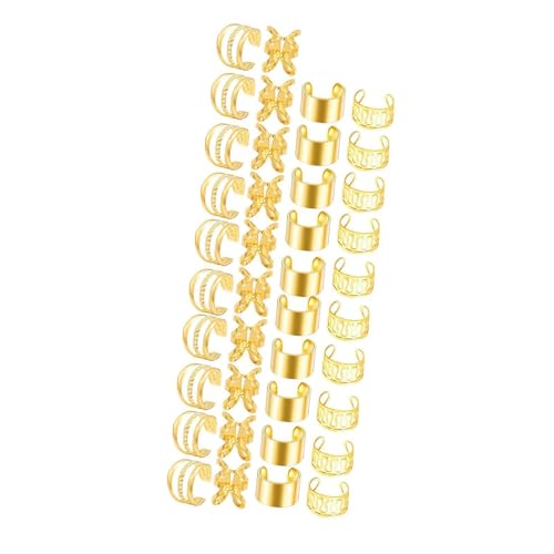 LeeQinersw 40 Stück Dreadlocks Beads Haar Clips Schmuck Metall Haar Ringe Haar Charms Schmuck Zubehör mit Dekorativem Design für Frauen für Feier Urlaub Ge, Gold 40 Stück von LeeQinersw