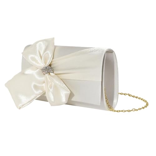 LeeQinersw Bogenkupplung Geldbeutel Frauen Abendbeutel Handtasche für Hochzeitsabschluss, Weiß von LeeQinersw