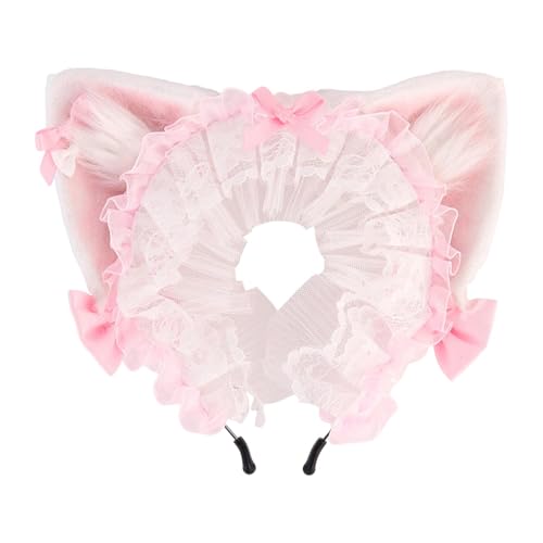 LeeQinersw Kopfbedeckung Katzenohr Multifunktionales Kostümfest Kostüm Cosplay Stirnband, Rosa von LeeQinersw