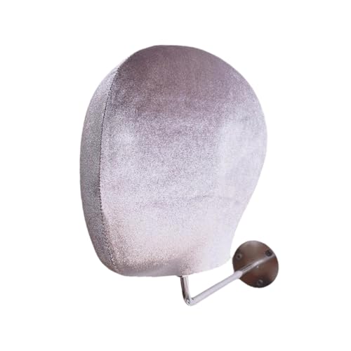 LeeQinersw Mannequin Kopf Halter Perückenständer Ausstellungsmodell Kappen Aufbewahrung Rack Wandbefestigung Leichtes Material Einfache Reinigung für Shop Salon, Silberner Haken von LeeQinersw