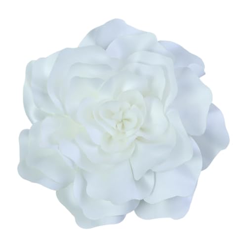 LeeQinersw Rosenbrosche Große Anstecknadel Und Satinblume Handgefertigter Blütenschmuck Anzugschmuck mit Und Spange für Damen Und Herren, Weiß von LeeQinersw