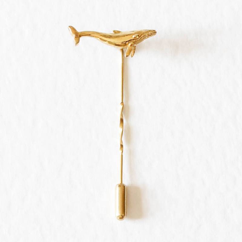 Blauwal Krawattennadel - Silber/Gold Wal Krawattennadel, Wal, Trauzeugin Revers von LeeReneeJewellery